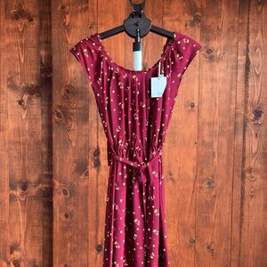 LC Lauren Conrad Burgundy Floral Maxi Dress